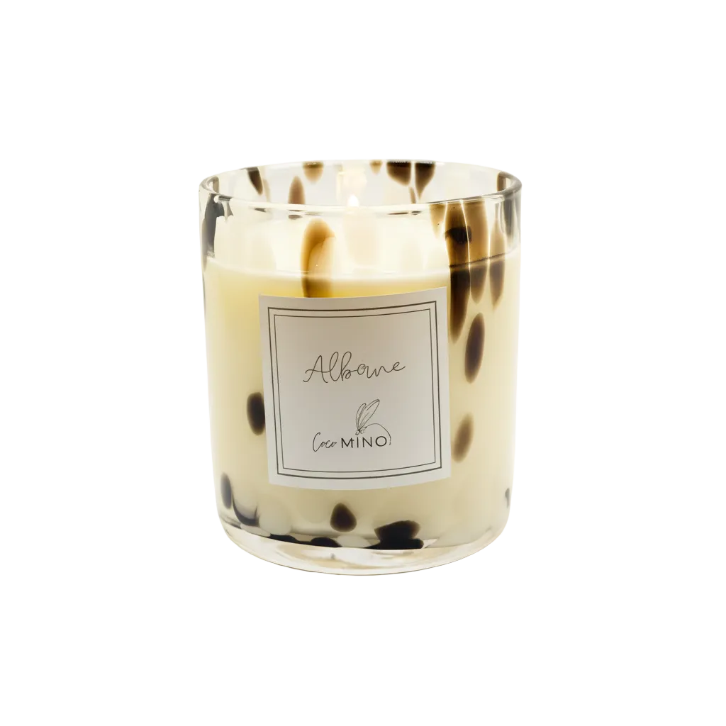 ALBANE candle on white background