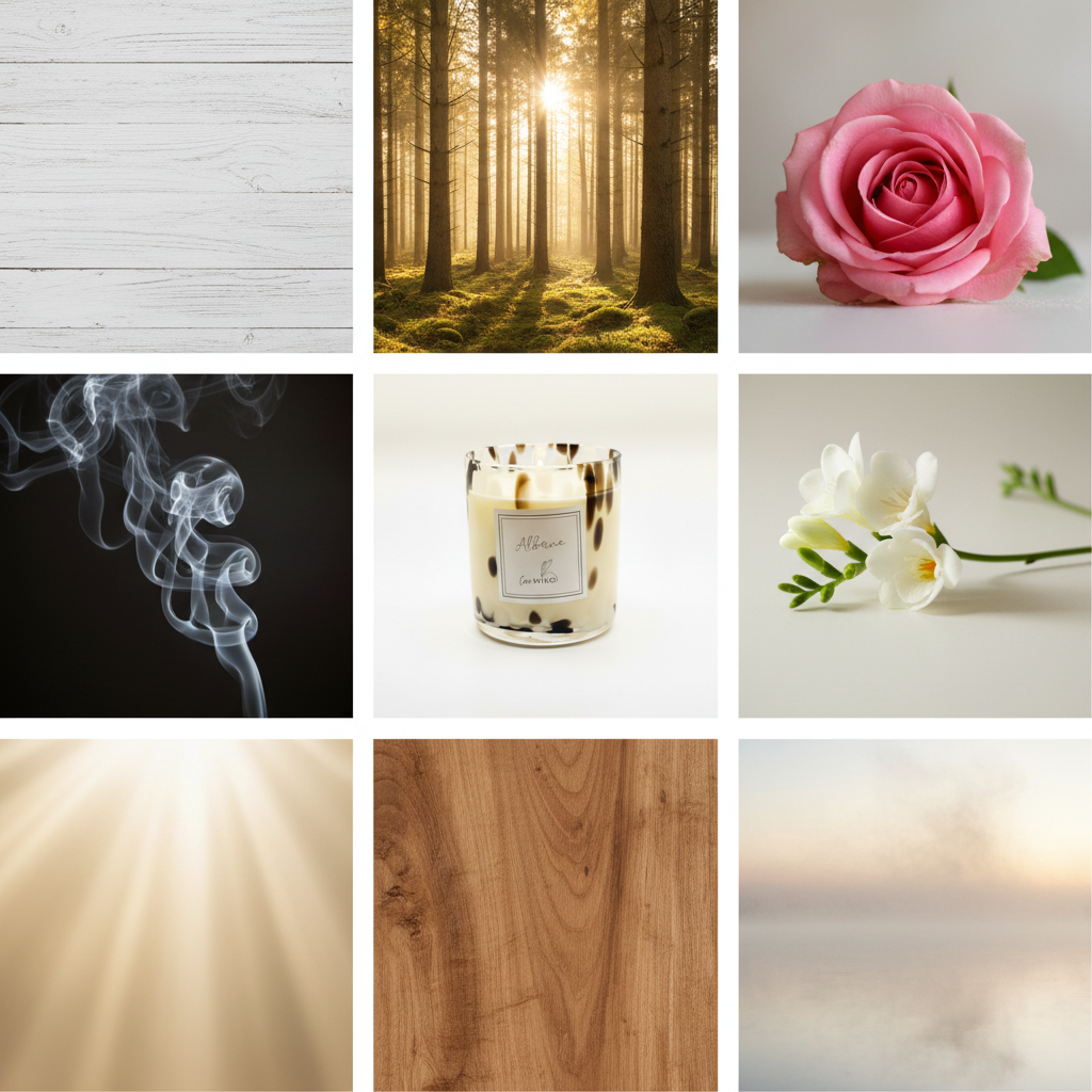 ALBANE mood board grid - varied imagery