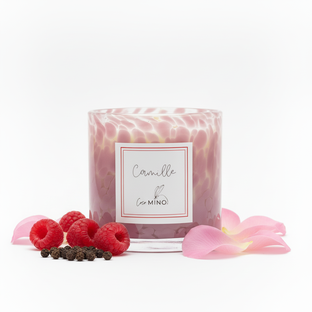 Camille Candle with Raspberry, Peppercorn and Rose