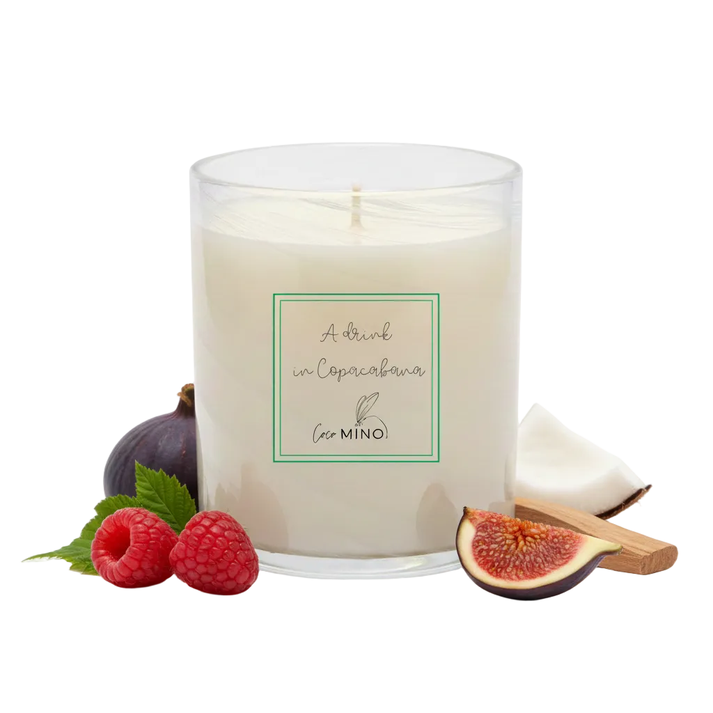 Copacabana candle with ingredients