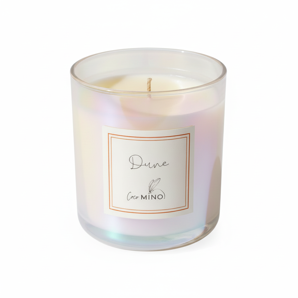 DUNE candle on pure white background