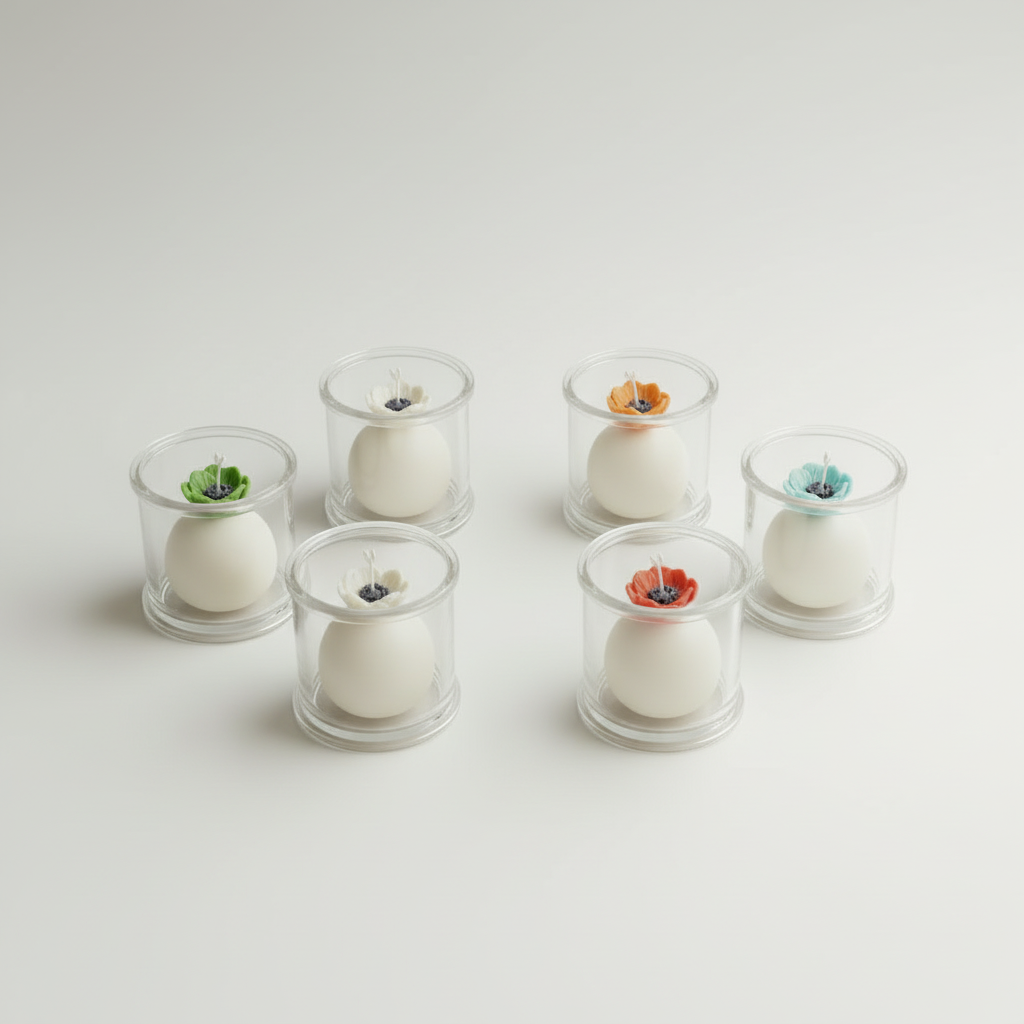 Glass candles grid arrangement - square