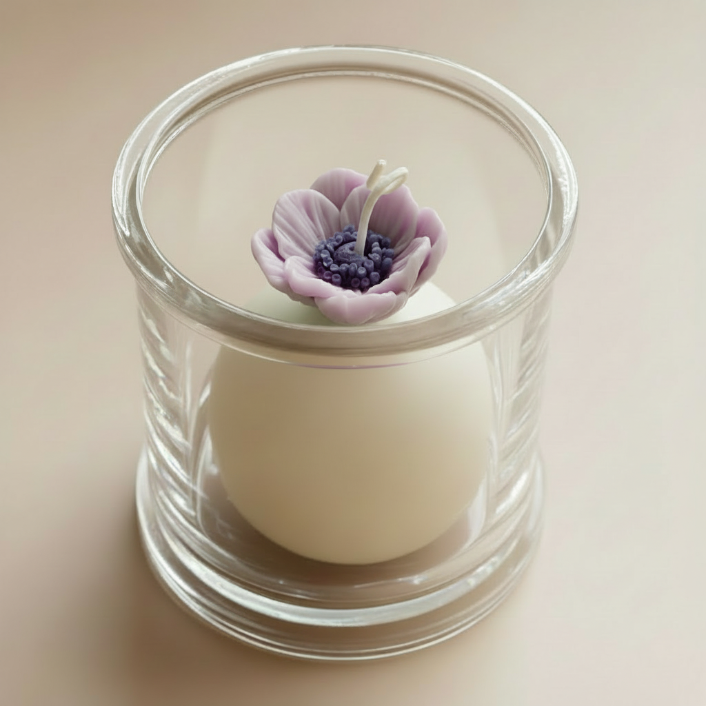 Lavender ANEMONE candle - neutral background