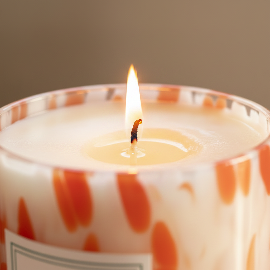 Lit candle close-up
