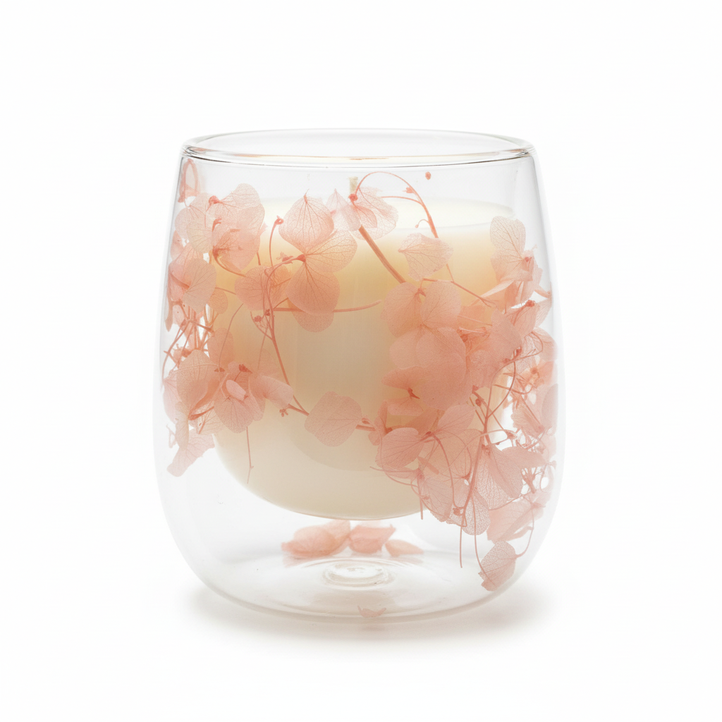 Mother's Day candle on pure white background