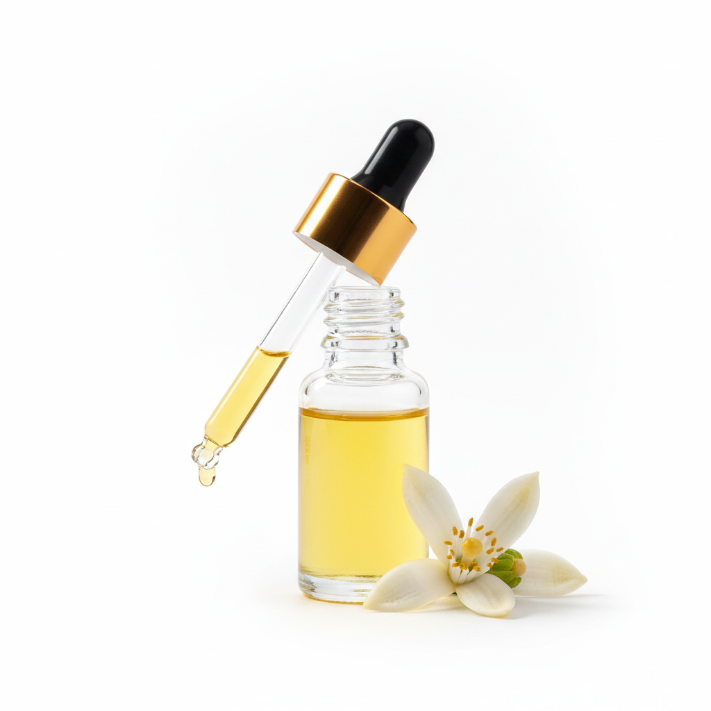 Neroli extract on white background