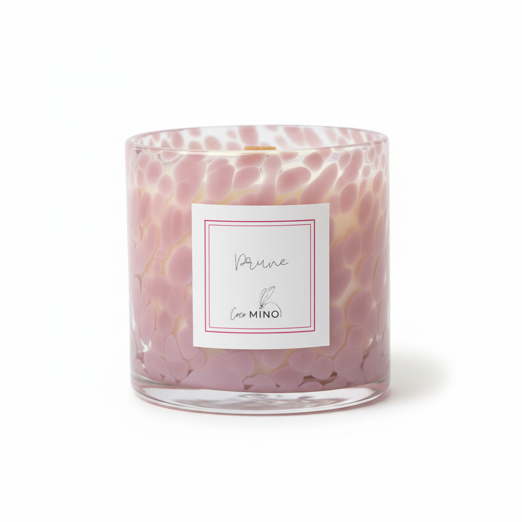 Prune candle – white background