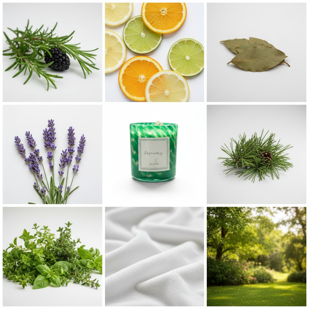 Rosemary 3x3 Mood Board - White Background