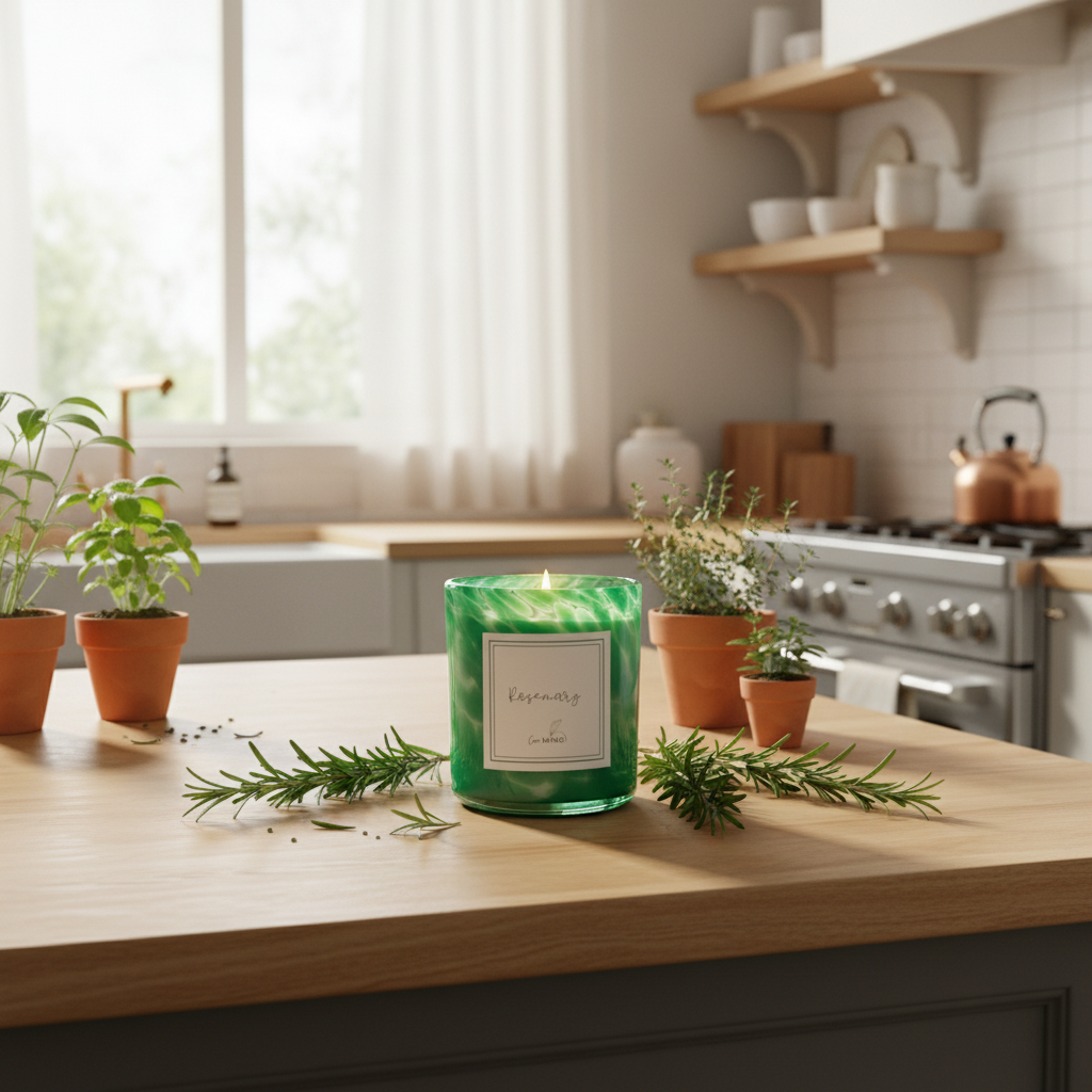 Rosemary Candle in Kitchen