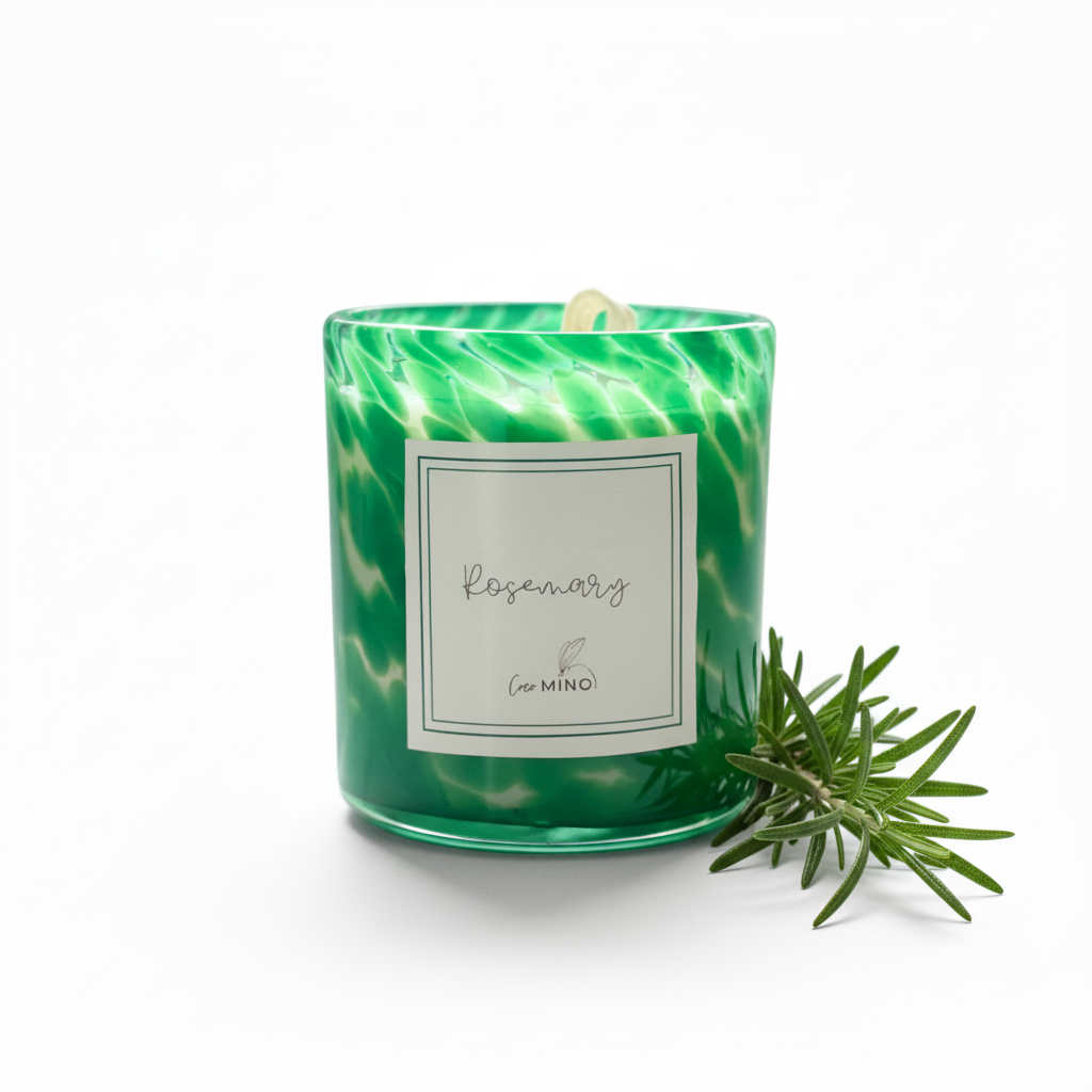Rosemary Candle with Rosemary Branch