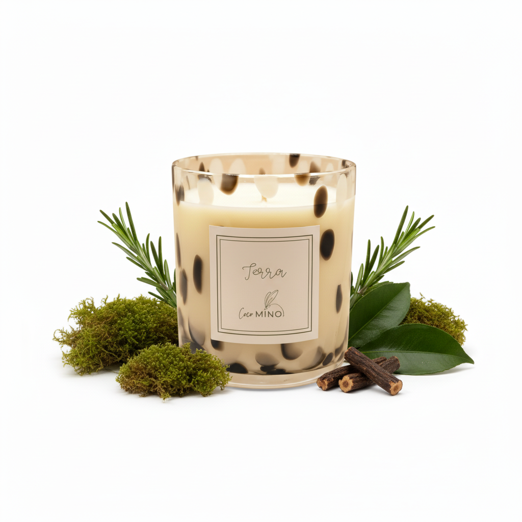 TERRA candle with selected ingredients