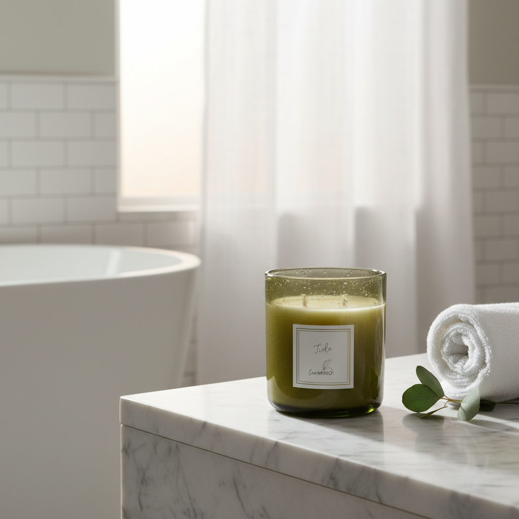 TIDE Candle in Bathroom Setting