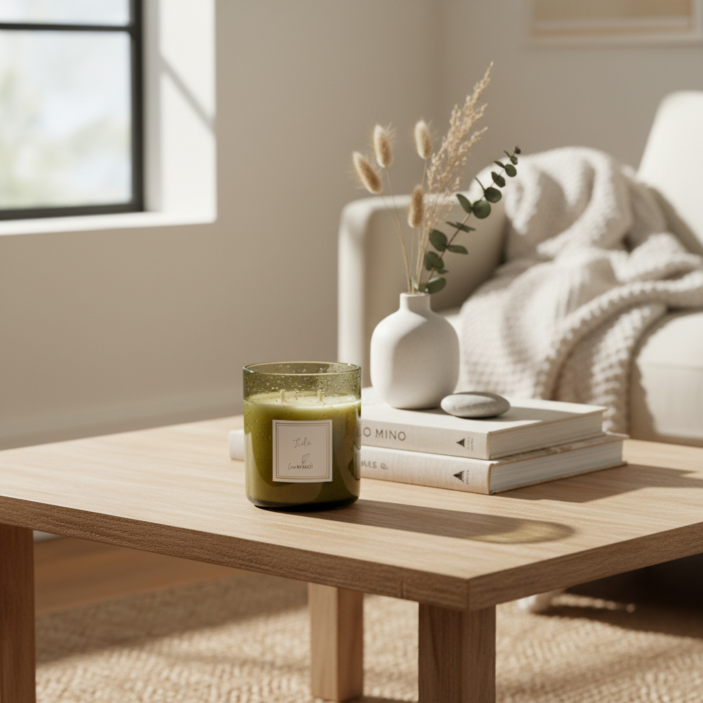 TIDE Candle Living Room with Styling Elements
