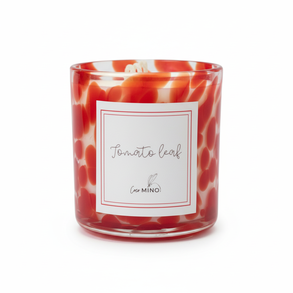 Tomato Leaf Candle - White Background